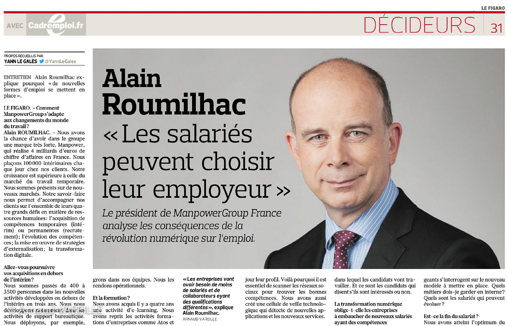Le Figaro - Portrait de Alain ROUMILHAC